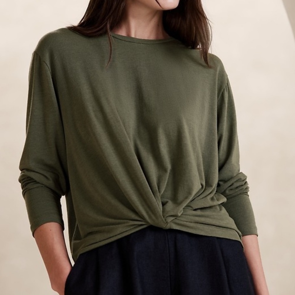 Banana Republic Sabel Wool-Blend Twisted Top Size Small